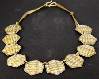 VINTAGE 1980S MADE IN INDIA MICED METALS CHOKER NECKLACE