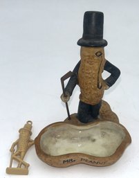 Early PLANTERS 'MR. PEANUT' Advertising Coin Tray And  Plastic Premium