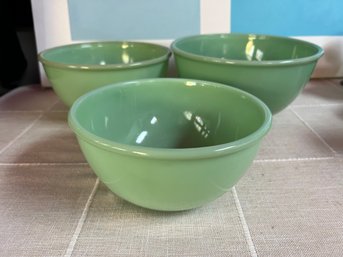 3 Plain Anchor Hocking Jadeite Mixing Bowls