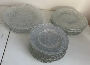 Vintage Glass Ice/bubble Plates