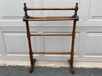 Antique Wood Quilt Rack. Feet Are A Little Loose.