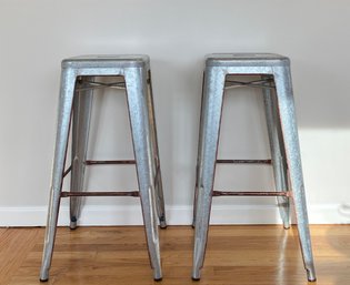 Pair - 30inch Metal Barstools