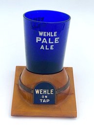 1930s WEHLE PALE ALE Bakelite And Cobalt Glass Advertising 'FOAMER' Holder- ART DECO