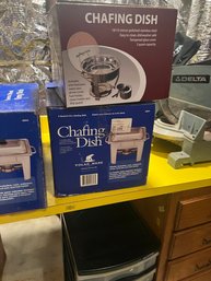 Set Of Three Professional Grade Chafing Dishes With Original Boxes