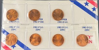 1982 Lincoln Pennies Multi-Coins Copper/Zinc