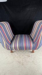 Striped Upholstered Stool