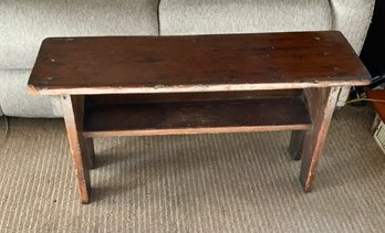 Antique Bench With Shelf