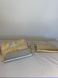 Vintage Gold And Silver Clutches  With Eye Glass Case