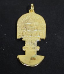 Vintage Gold Tone Deity Pendant