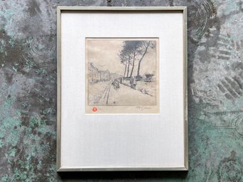 An Original Vintage Asian Etching, Signed And Numbered