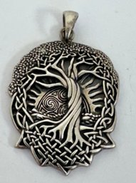 VINTAGE STERLING SILVER IRISH TREE OF LIFE PENDANT SIGNED PSCL