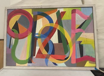 Original Watercolour Art Painting Of Alphabets In Multicolour Signed By The Artist Jean Carrozza 1976. DC-WA-B
