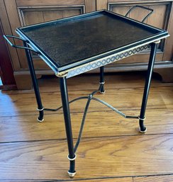 Great Painted Metal Side Table With Removable Tray