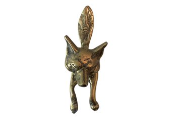 Brass Door Knocker In The Image Of A Fox