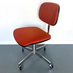 80s Steelcase Burnt Orange Rolling Desk Chair