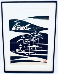 Nenjiro Inagaki Toshijiro (1959) Japanese Woodblock Print, Snow View Of Daitokuji Temple, In Archival Frame