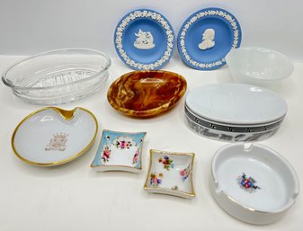 10 Small Plates, Bowls & Ashtrays By Wedgwood & More, Mostly Vintage