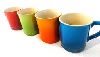 4 Le Creuset Coffee Mugs With Assorted Colors (Red)