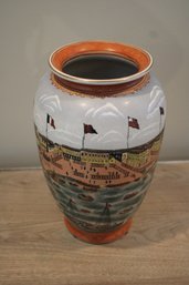 Beautiful Late 20th Century Painted Temple Jar