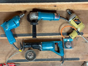 An Assortment Of Corded Power Tools By Makita & Black&Decker