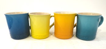 4 Le Creuset Coffee Mugs With Assorted Colors (Yellow)