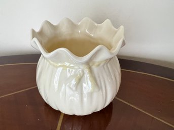 Belleek Irish Porcelain Satchel Form Tealight Candleholder