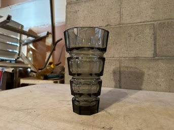 Art Deco Style Smoked Glass Vase