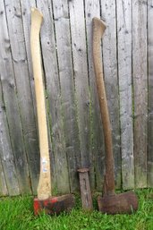 2 Axes And A Stanley 4lb. Splitting Wedge