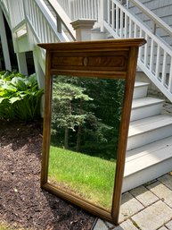 Vintage Large Stunning Oak Mirror With Carved Floral Detail