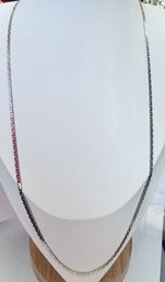 24' ITALIAN STERLING SILVER CHAIN NECKLACE SIGNED HCT