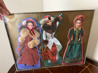 Three Hallmark 1994-1996 Victorian Christmas Barbie Doll Cards