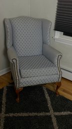 Grey Wingback Chair With Button Detail