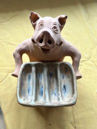 Pottery Piggy Soap Dish