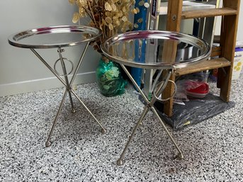 2 Target Silver Metal Foldable Tray Tables