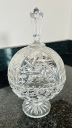 Glass Crystal Bon Bon Dish With Cover 9.5'