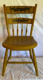 Stenciled American Side Chair In Mustard Paint