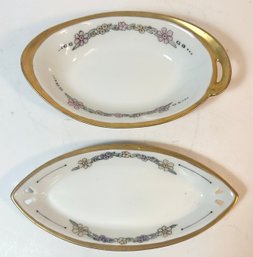 Pair Of Matching Vintage RS Germany Floral Dishes