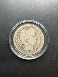 1911-S Silver Barber Quarter