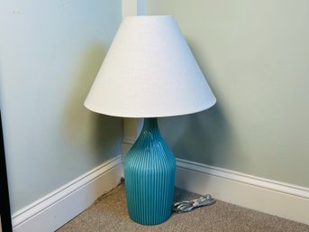 Turquoise Ribbed Lamp