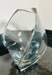 Heavy Glass Crystal Swirl Vase 10.5'