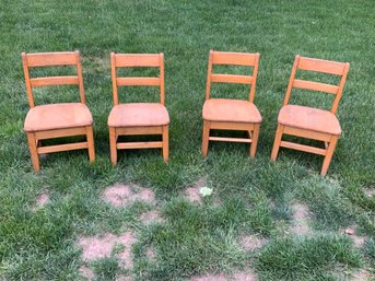 Four Vintage School Chairs