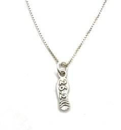 Italian Sterling Silver Chain With Sterling Silver Marathon Shoe Pendant