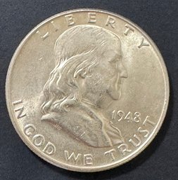 1948 Benjamin Franklin Silver Half Dollar