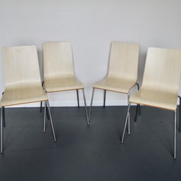 Danish Modern Bentwood Plywood Dining Chair Set Of 4