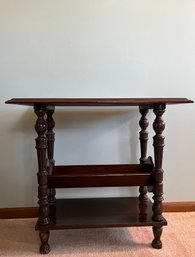 Antique Occasional Table With Book Trough Underneath