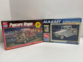 AMT ERTL, Pair Of 1/25 Scale Model Kits: George Barris ALA-KART & Popcorn Wagon (#166)