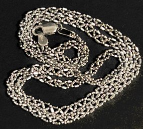 18K White Gold Marked 750 ( European Mark) Italy 7 Grams 16' Diamond Cut Chain Acid Tested