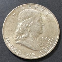 1949 Benjamin Franklin Silver Half Dollar