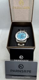 New In Box PARNSRPE AUTOMATIC Men's Dive Watch- Sky Blue Dial 100 Meter Water Proof