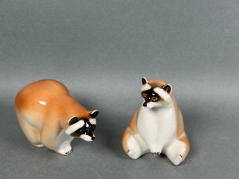 Vintage Porcelain Red Pandas, Made In Russia